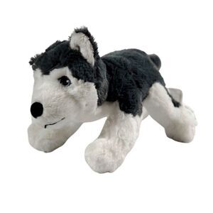 Ikea Livlig Siberian Husky Plush Wolf Dog Puppy Toy Realistic Floppy Furry Grey